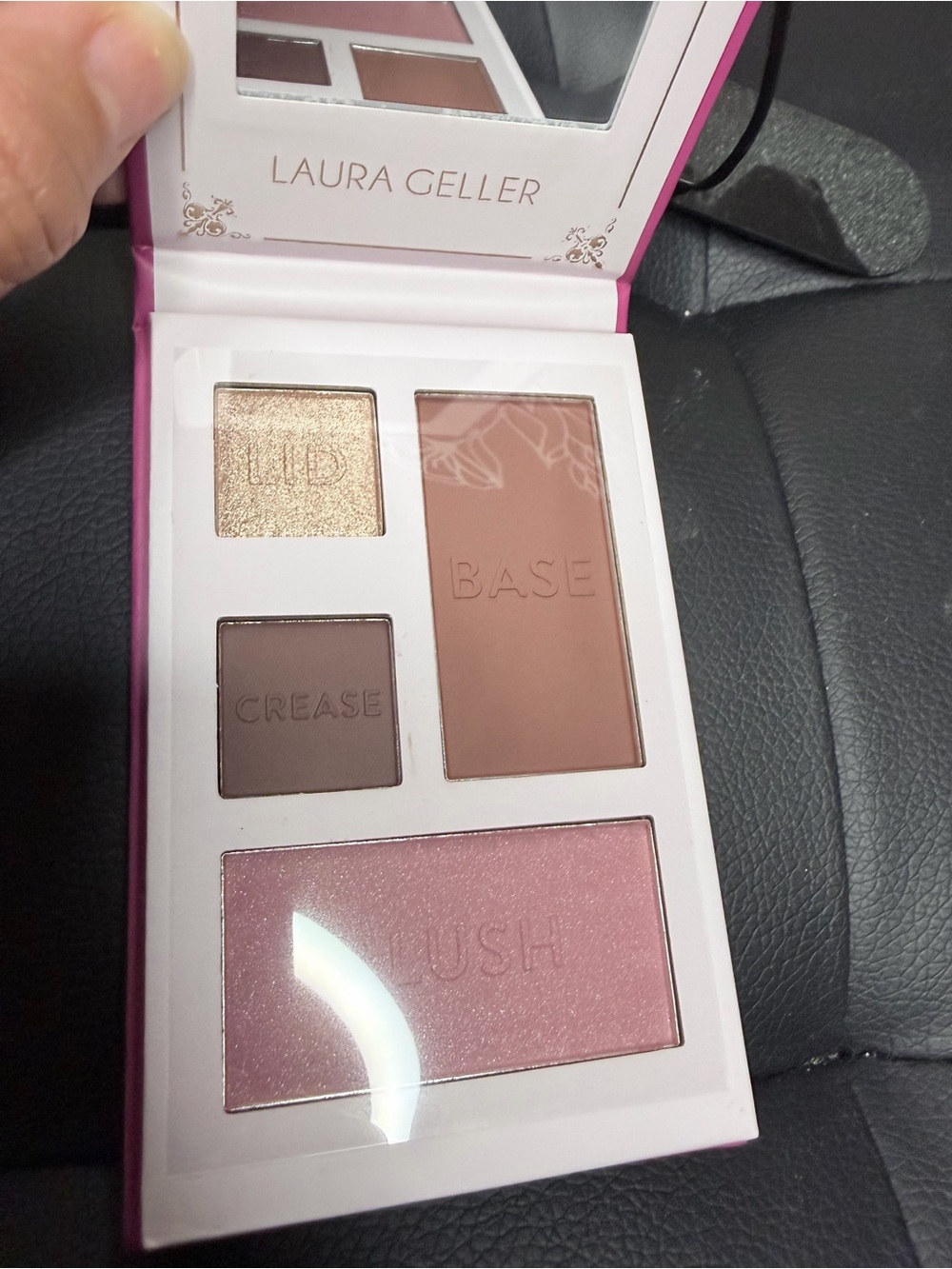 Laura Geller Pink Blush & Neutral Eye Palette with Shimmering Gold Lid